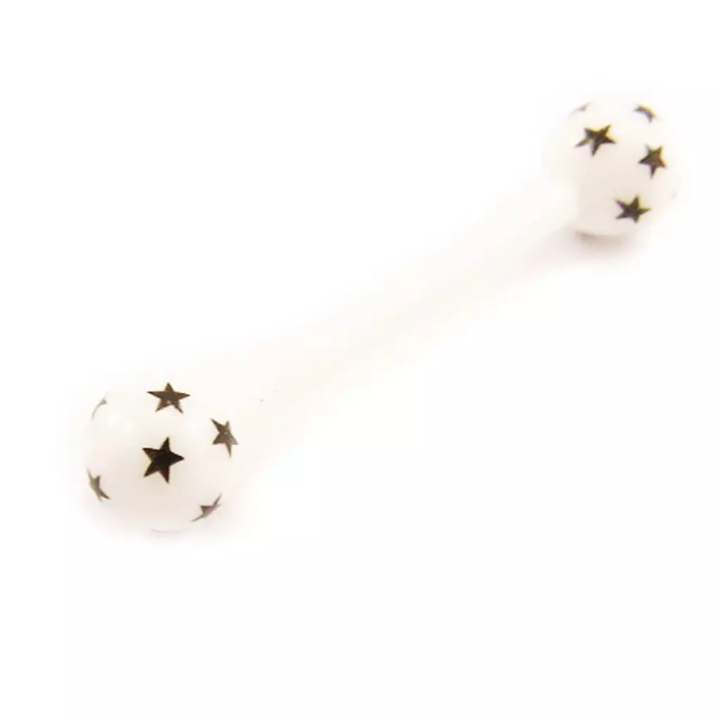 Les Trésors De Lily Barbell Flexible 'Etoiles' Blanc [L4538]