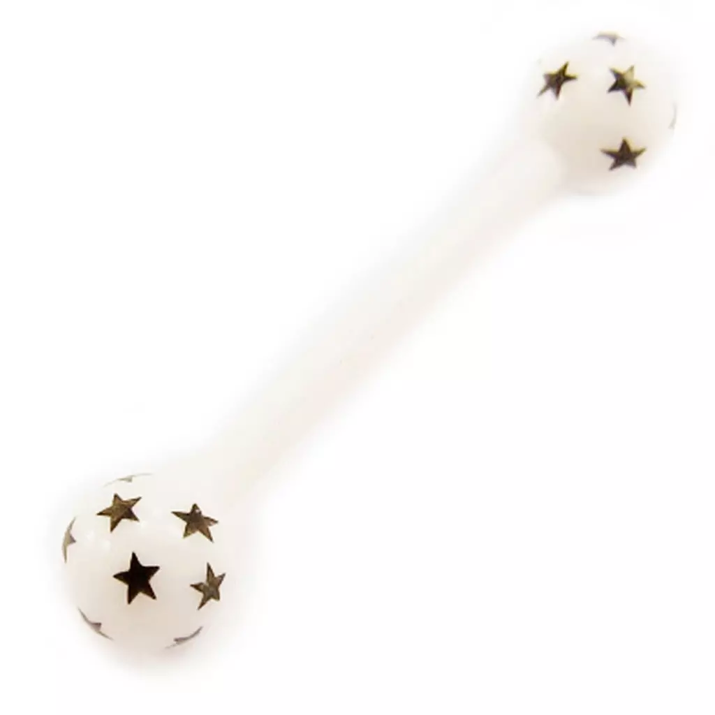 Les Trésors De Lily Barbell Flexible 'Etoiles' Blanc [L4538]