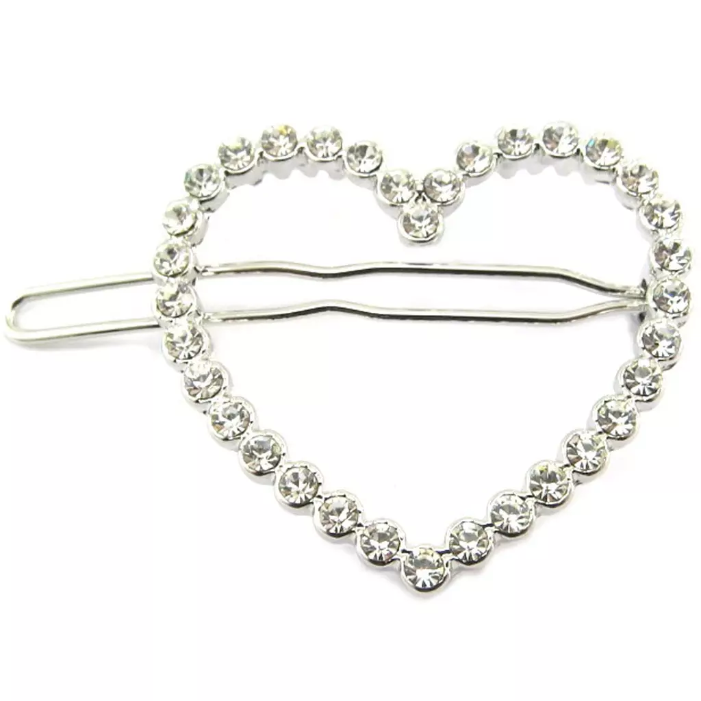 les trésors de lily Barrete boule 'Love' blanc argenté 39x38 mm [P6821]