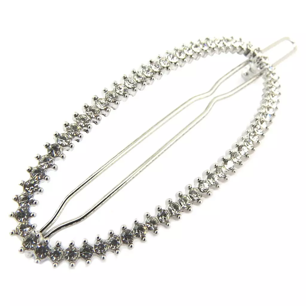 les trésors de lily Barrete boule 'Sissi' blanc argenté 54x16 mm [P8113]