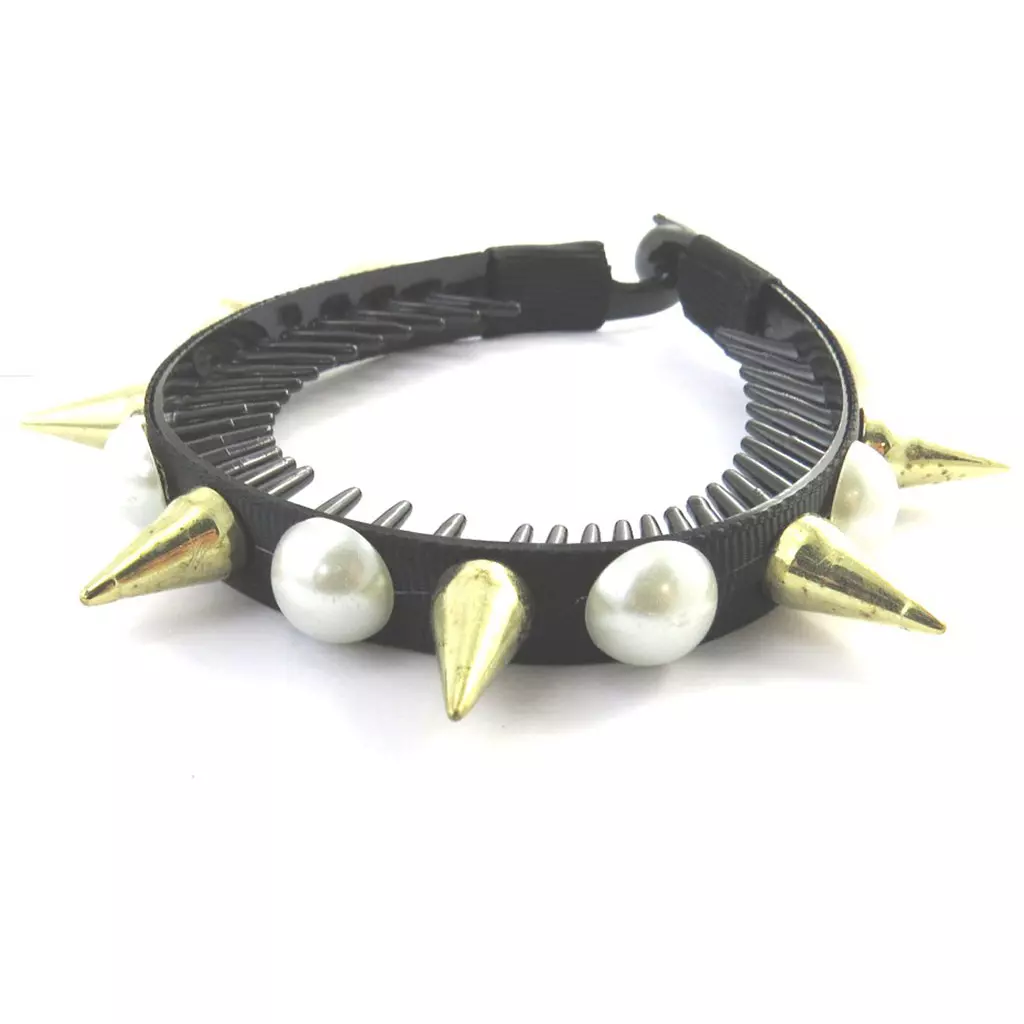 Les Trésors De Lily Barrette Américaine 'Scarlett' Noir Ivoire Doré 88x12 Mm (gothique) [M8178]