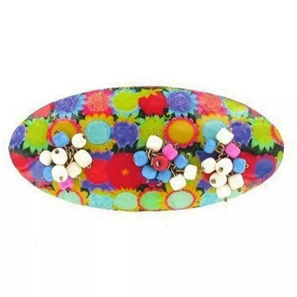 Les Trésors De Lily Barrette Artisanale 'Mistinguette' Multicolore 90x40 Mm [R4330]
