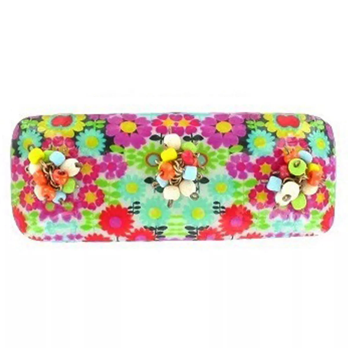 Les Trésors De Lily Barrette Artisanale 'Mistinguette' Vert Multicolore 100x35 Mm [R4334]