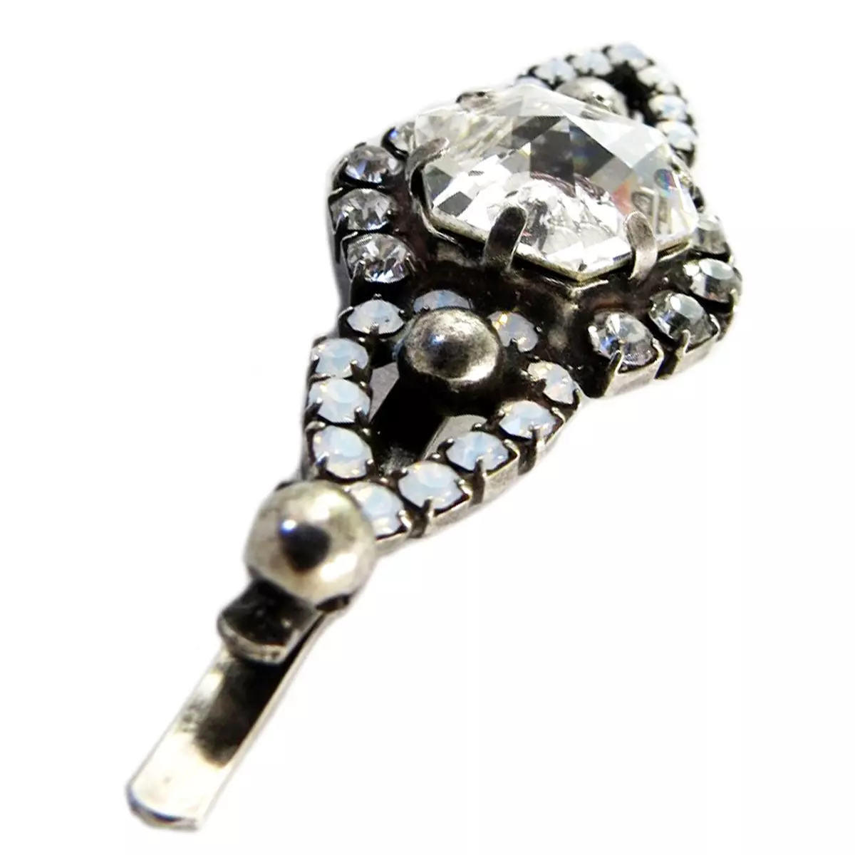 Les Trésors De Lily Barrette Artisanale 'Mythique Syracuse' Blanc Argenté 50x18 Mm [P9800]