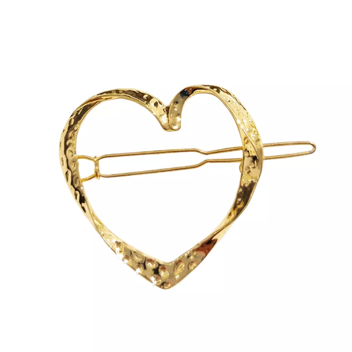les trésors de lily Barrette boule 'Cléopatra' doré 60 mm 45 mm (coeur) [R6285]