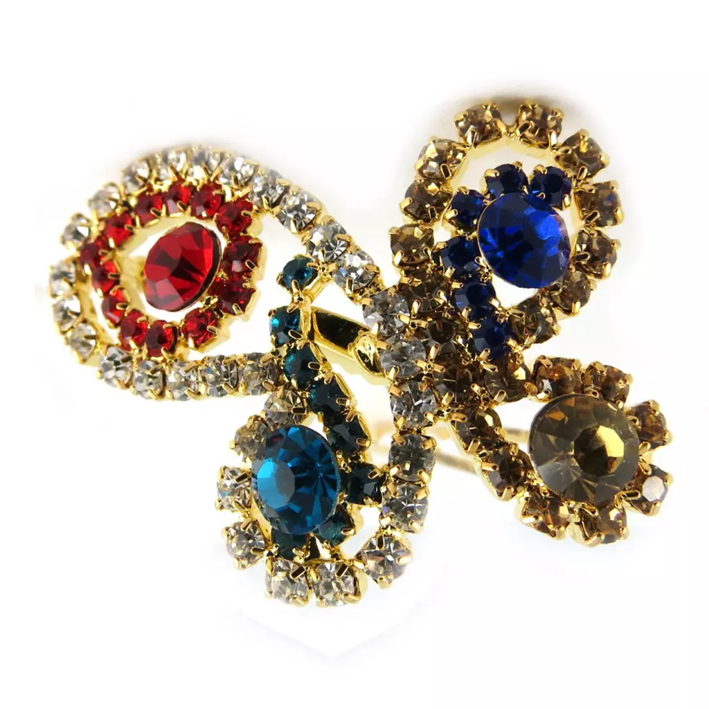 les trésors de lily Barrette boule créateur 'Sissi' tutti frutti 60x35 mm (papillon) [R7836]