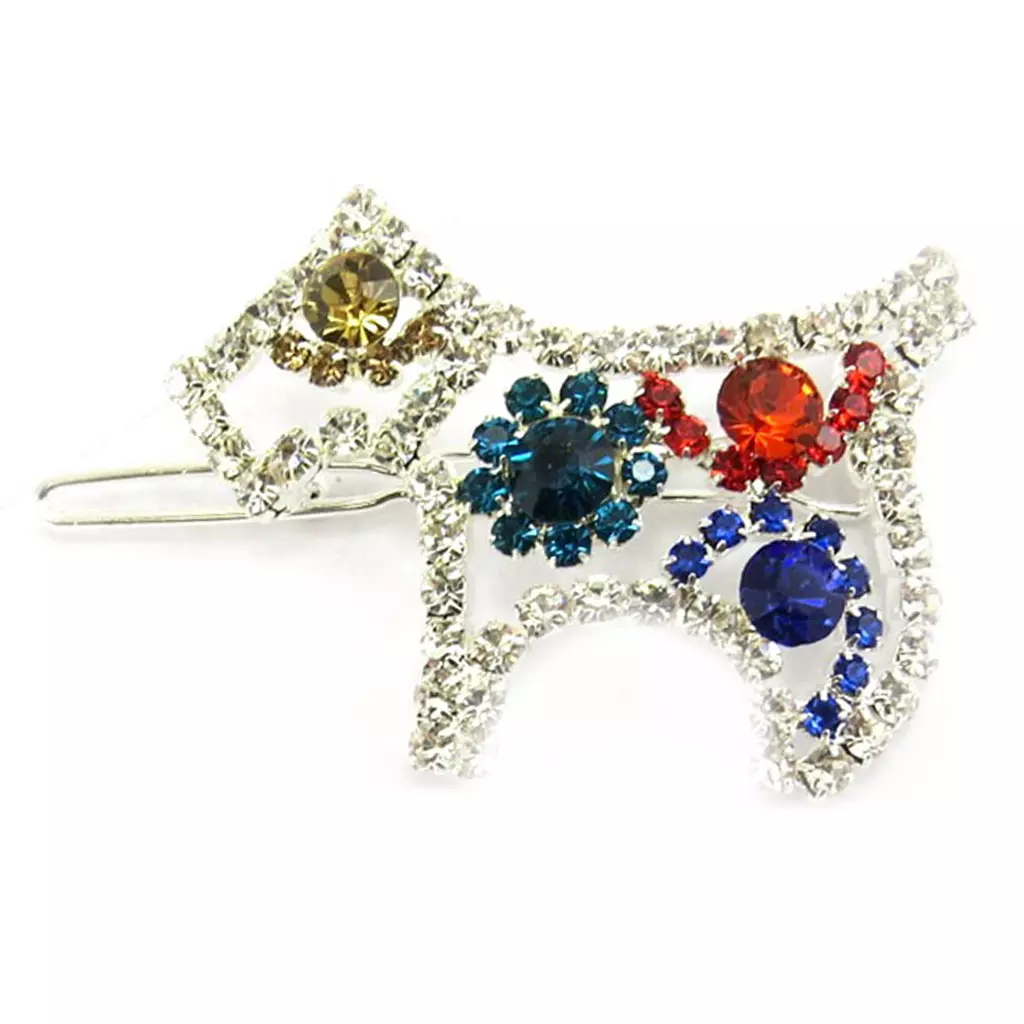 les trésors de lily Barrette boule créateur 'Sissi' tutti frutti (chien) 55x35 mm [R7837]