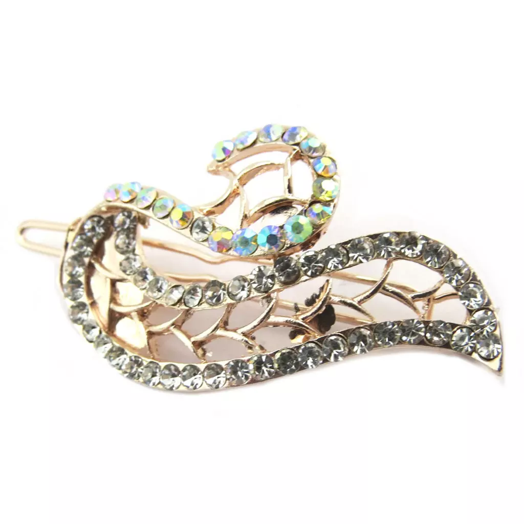 Les Trésors De Lily Barrette Boule 'Cygne' Doré Rosé (gold Pink) 5x3 Cm [P3839]