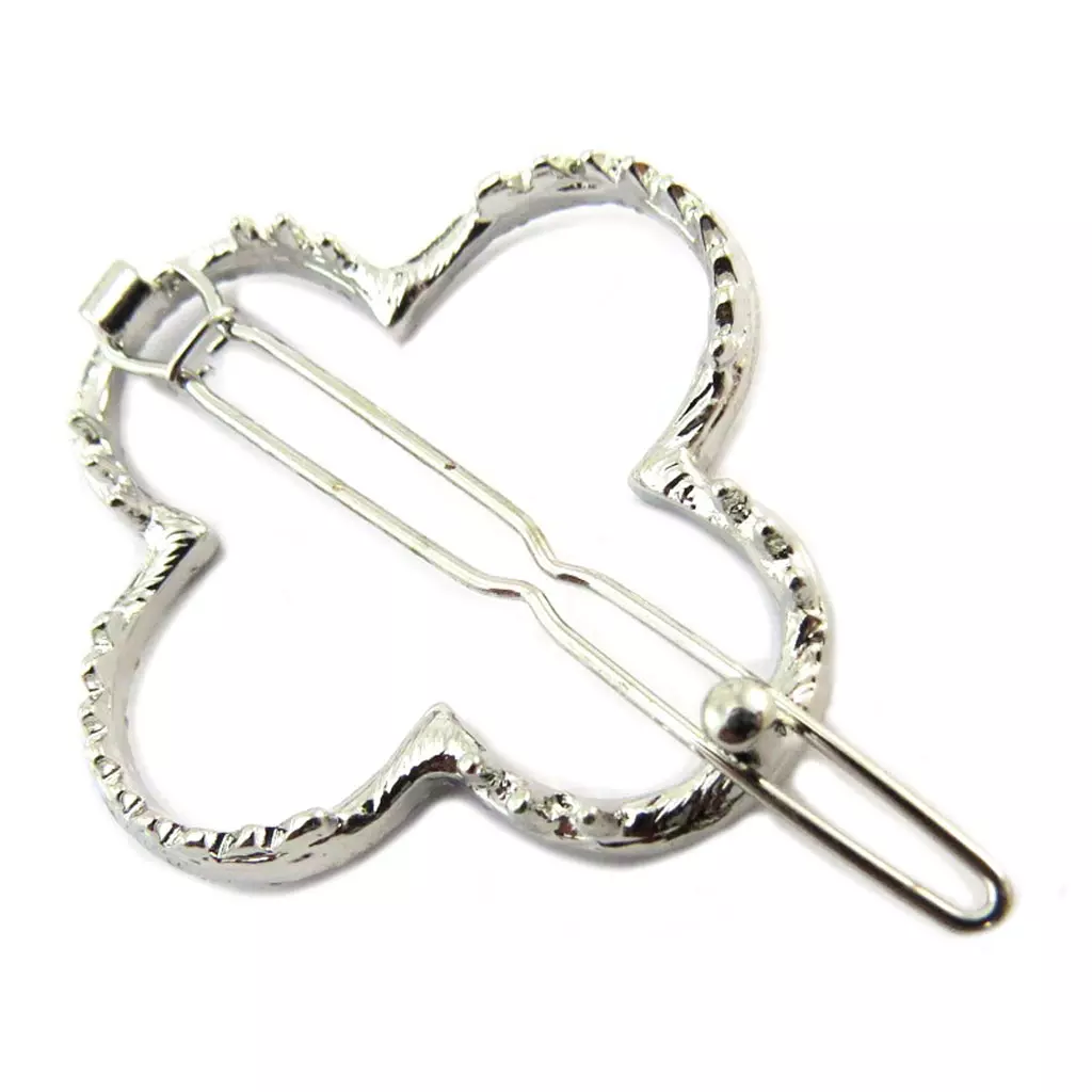 Les Trésors De Lily Barrette Boule 'Flora' Blanc Argenté 5x4 Cm [P3846]