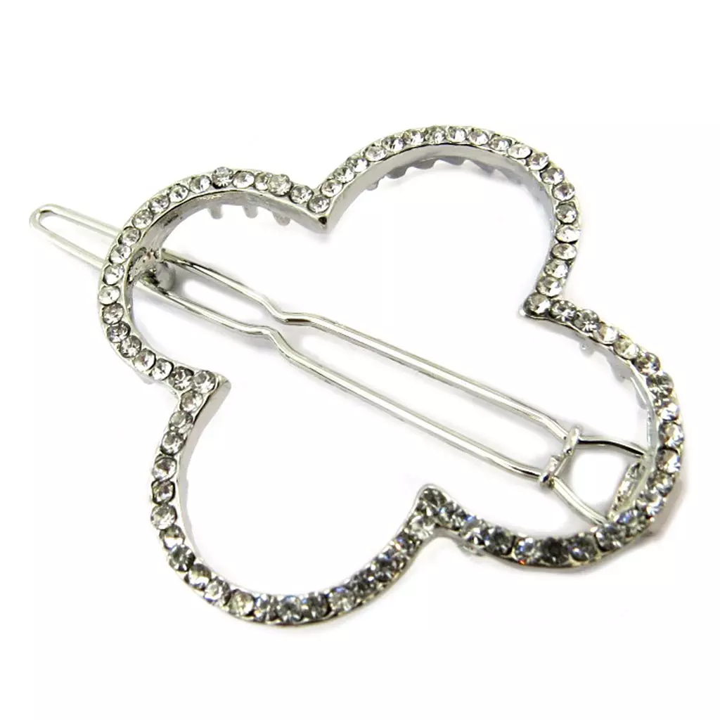 Les Trésors De Lily Barrette Boule 'Flora' Blanc Argenté 5x4 Cm [P3846]