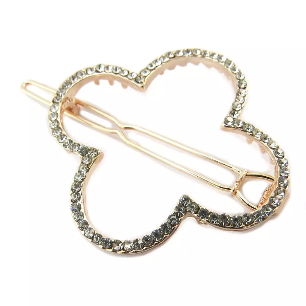 Les Trésors De Lily Barrette Boule 'Flora' Blanc Doré Rosé (gold Pink) 5x4 Cm [P3847]