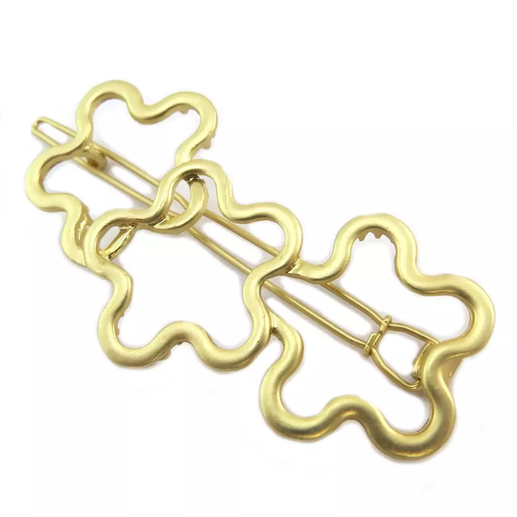 les trésors de lily Barrette boule 'Flora' doré 7x35 cm [P3828]
