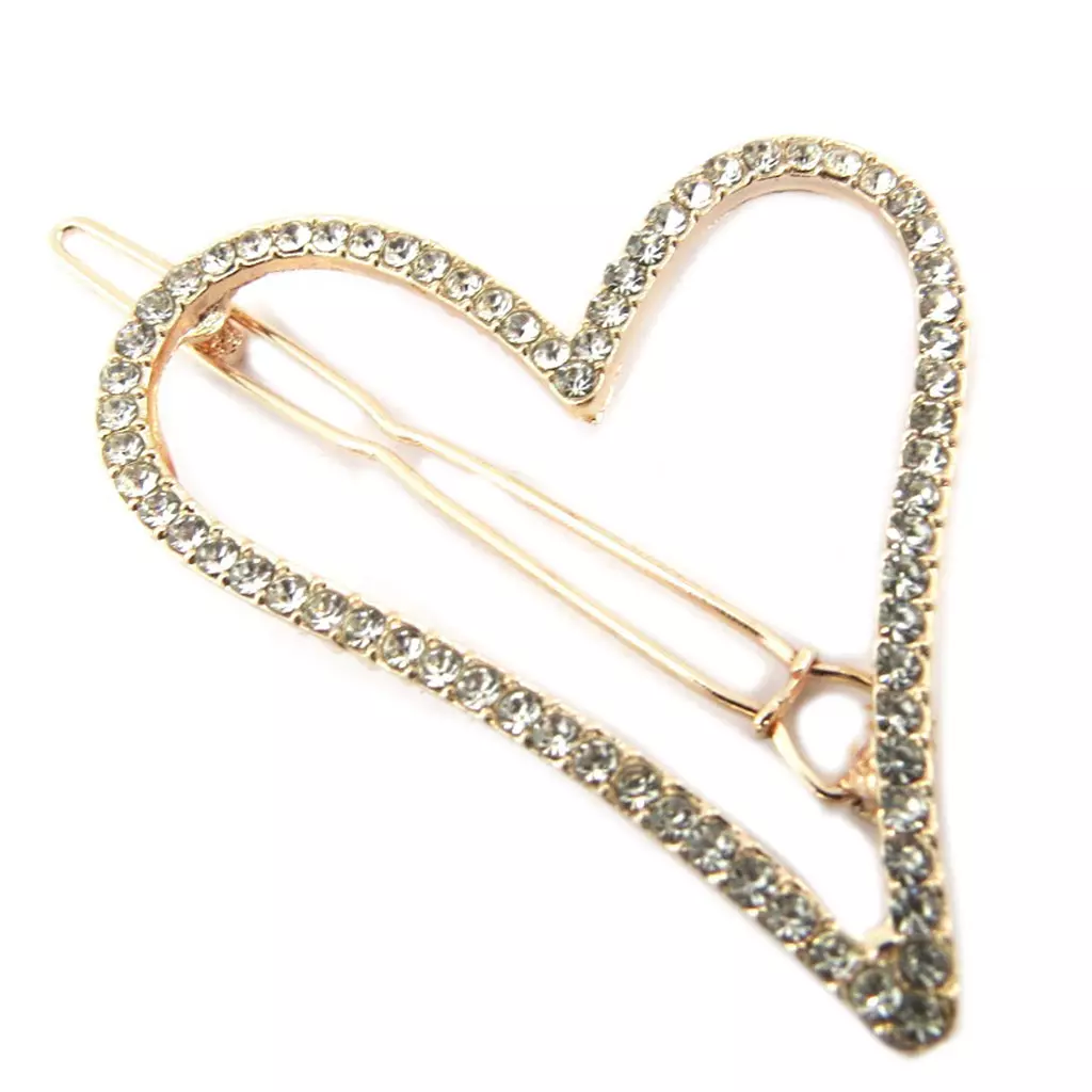 les trésors de lily Barrette boule 'Love' blanc doré rosé (gold pink) 62x4 cm [P3843]