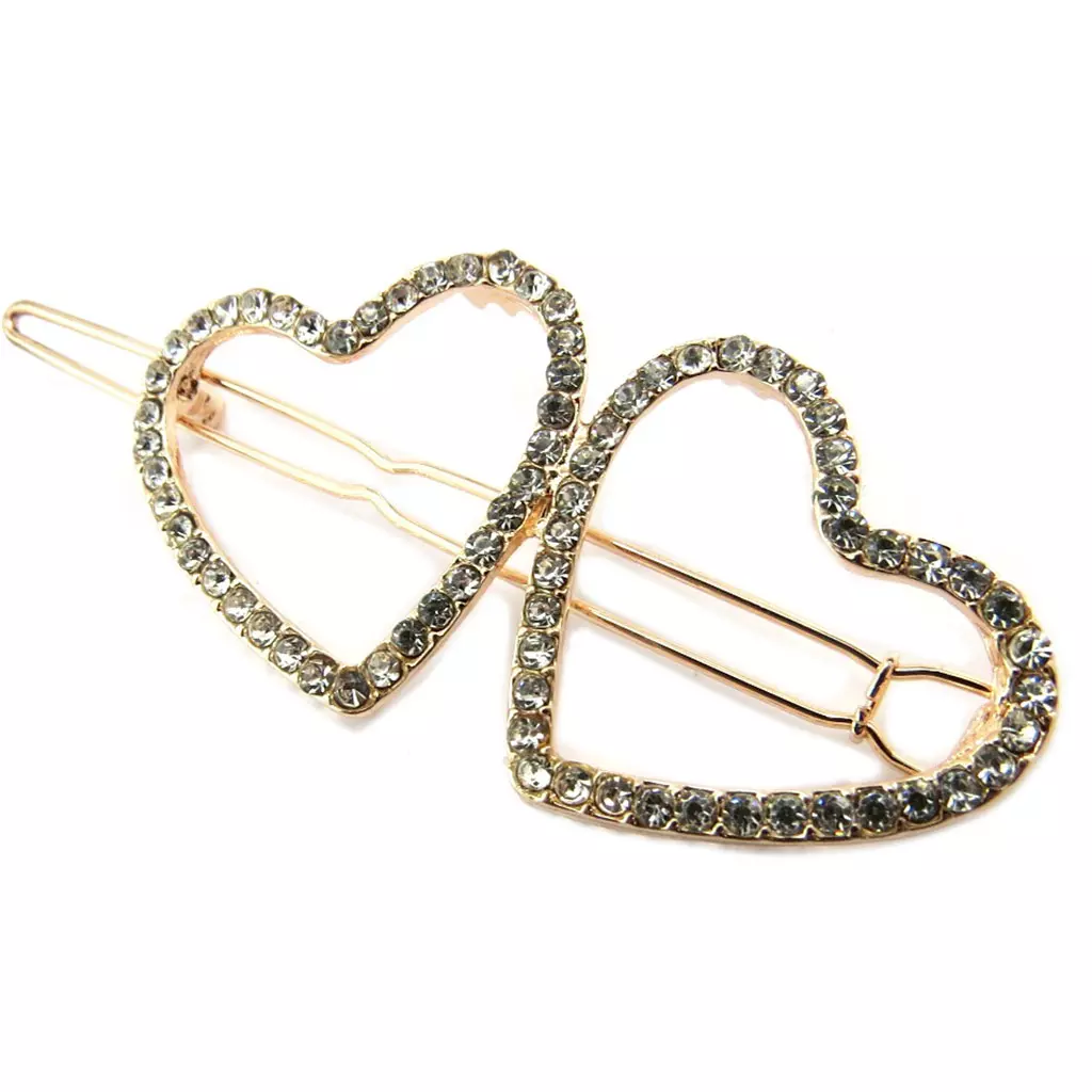 les trésors de lily Barrette boule 'Love' blanc doré rosé (gold pink) 72x3 cm [P3845]