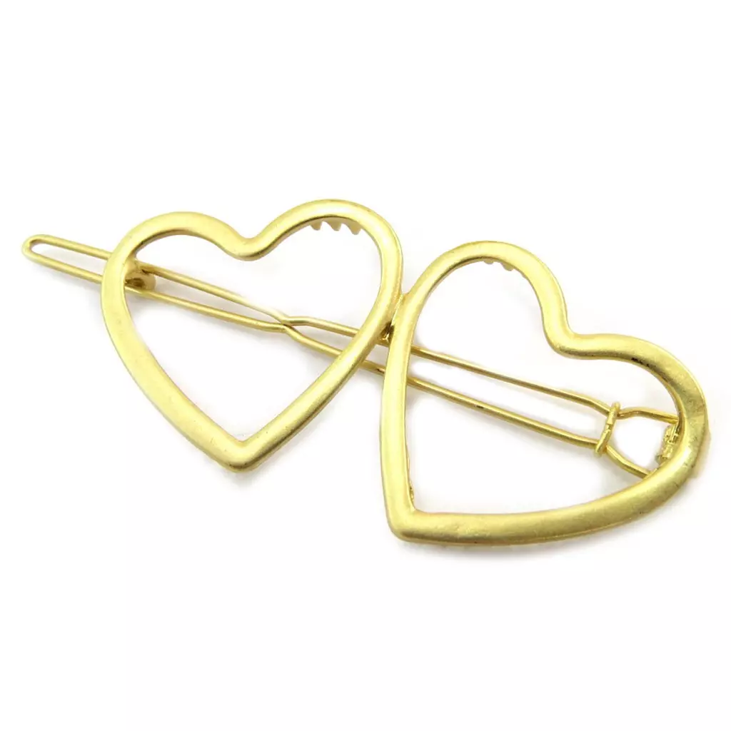 les trésors de lily Barrette boule 'Love' doré 7x3 cm [P3816]