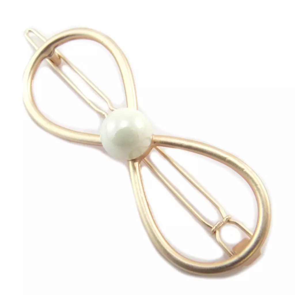 les trésors de lily Barrette boule 'Noeud Romantique' blanc doré rosé (gold pink) 75x25 cm [P3858]