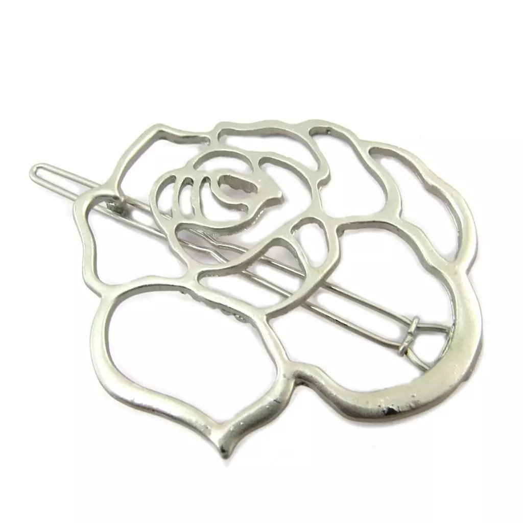 Les Trésors De Lily Barrette Boule 'Rosa Romantica' Argenté 6x45 Cm [P3824]