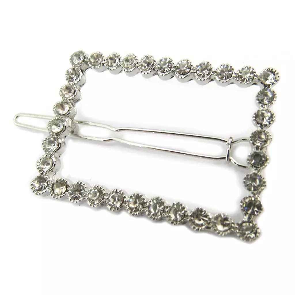 les trésors de lily Barrette boule 'Sissi' blanc argenté 55x32 cm [P3840]