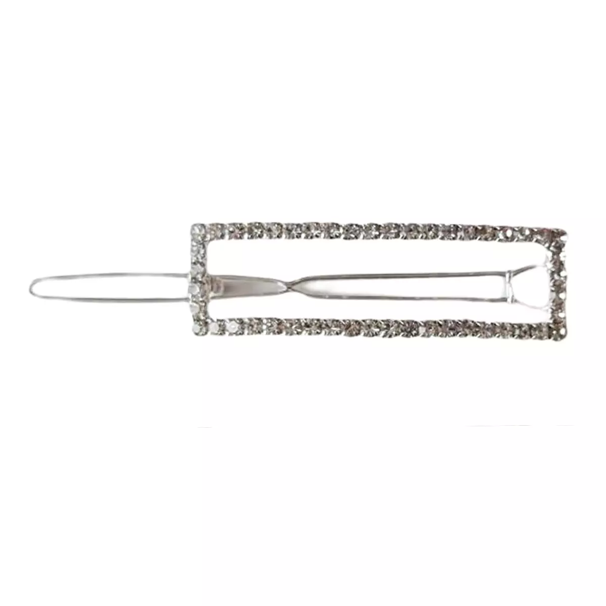 les trésors de lily Barrette boule 'Sissi' blanc argenté motif 50x15 mm [R7372]