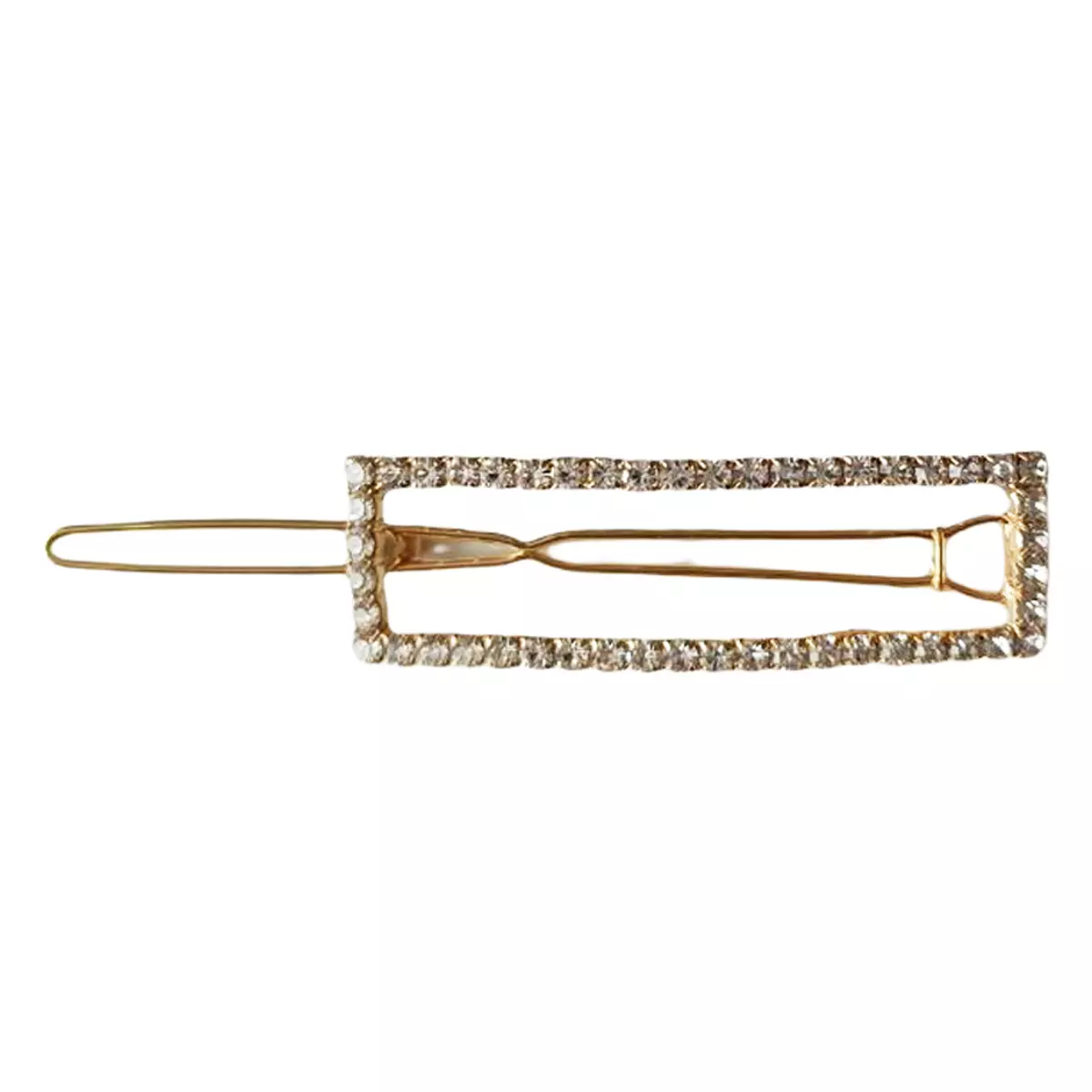 les trésors de lily Barrette boule 'Sissi' blanc doré motif 50x15 mm [R7373]