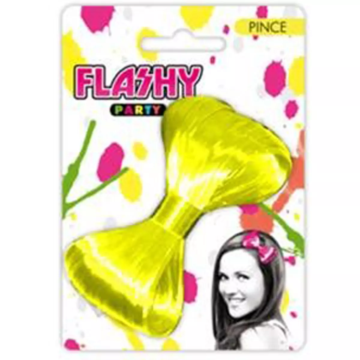 les trésors de lily Barrette 'Coloriage' jaune (faux cheveux) 12x85 cm [Q5006]