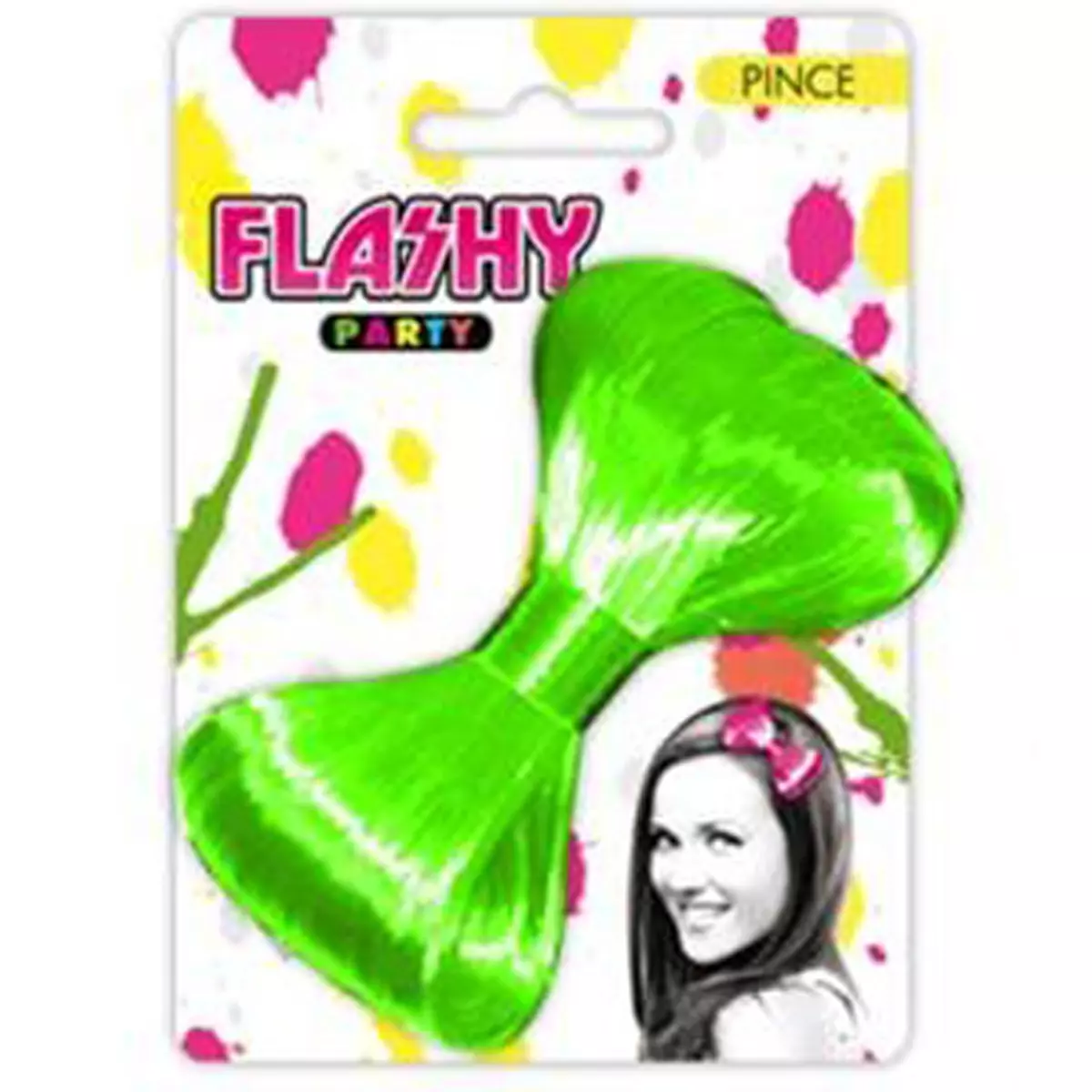 les trésors de lily Barrette 'Coloriage' vert (faux cheveux) 12x85 cm [Q5003]