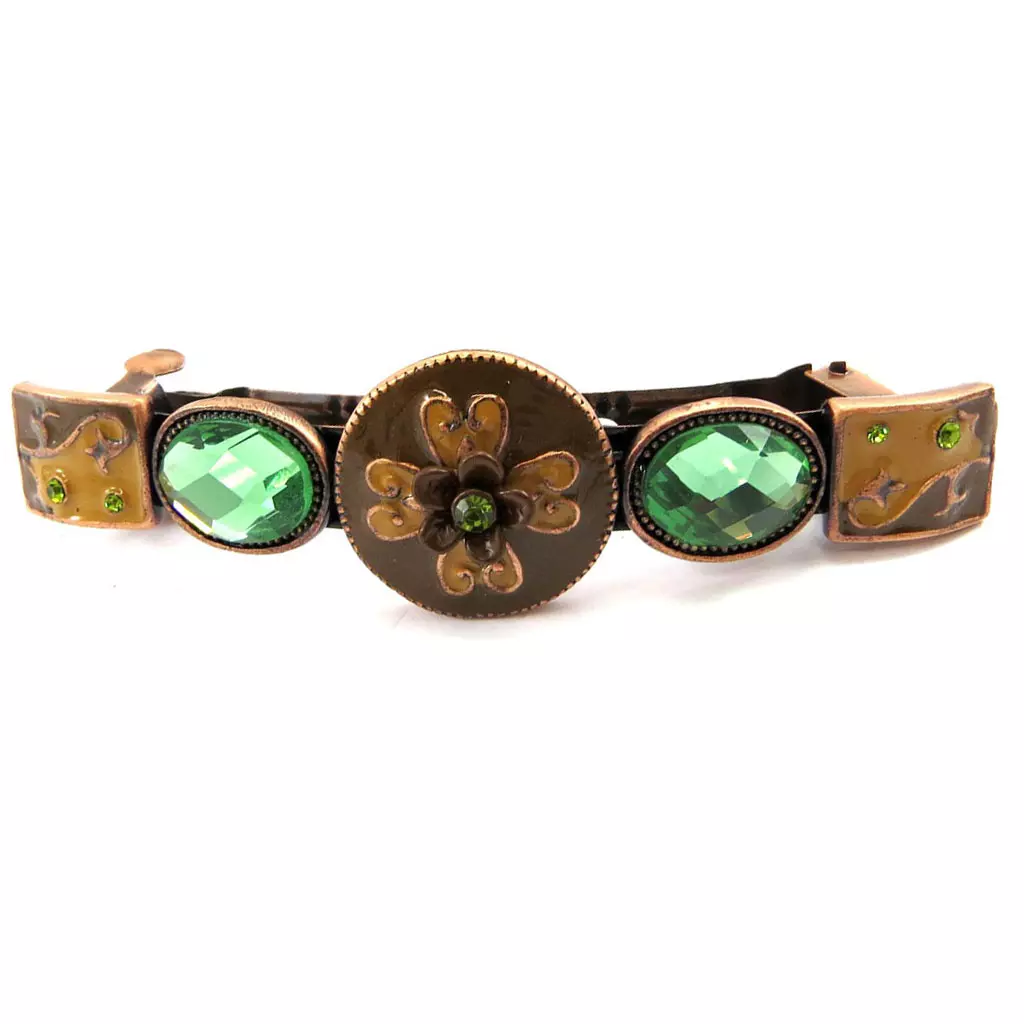 les trésors de lily Barrette créateur 'Altaï' vert 105x26 mm [R7873]