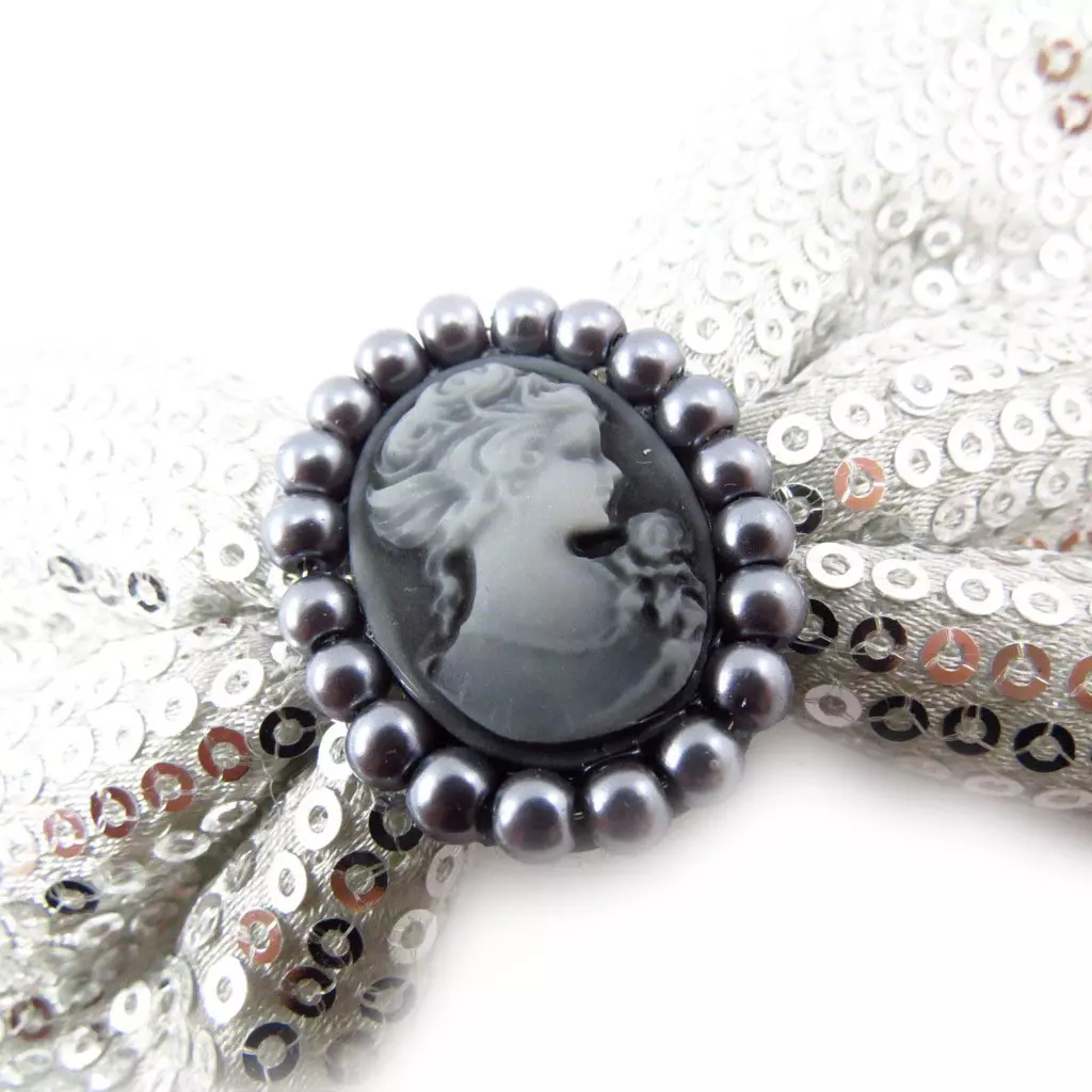 Les Trésors De Lily Barrette Créateur 'Camée' Gris Argenté 13x8 Cm [J5783]