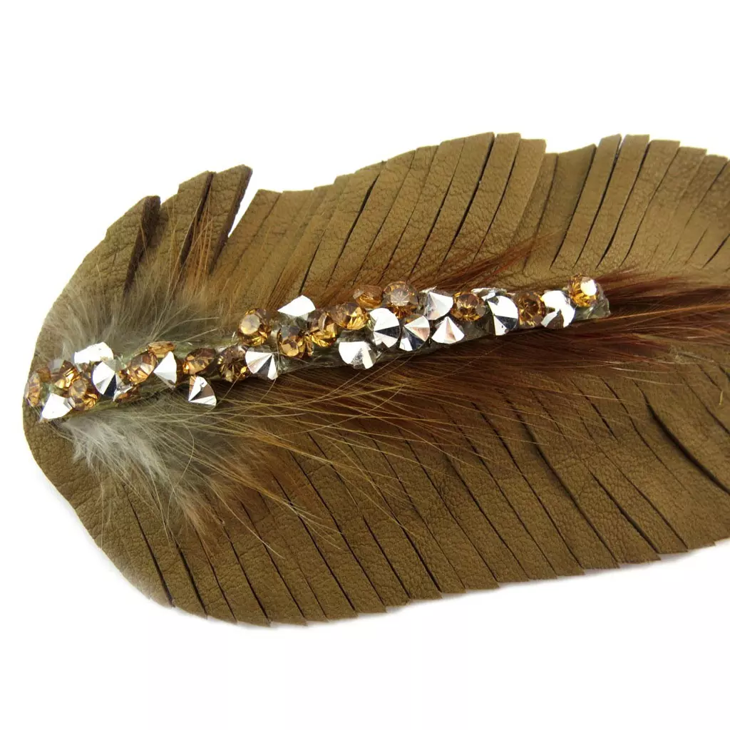 Les Trésors De Lily Barrette Créateur Cuir 'Sissi' Marron 95x45 Mm [P6286]