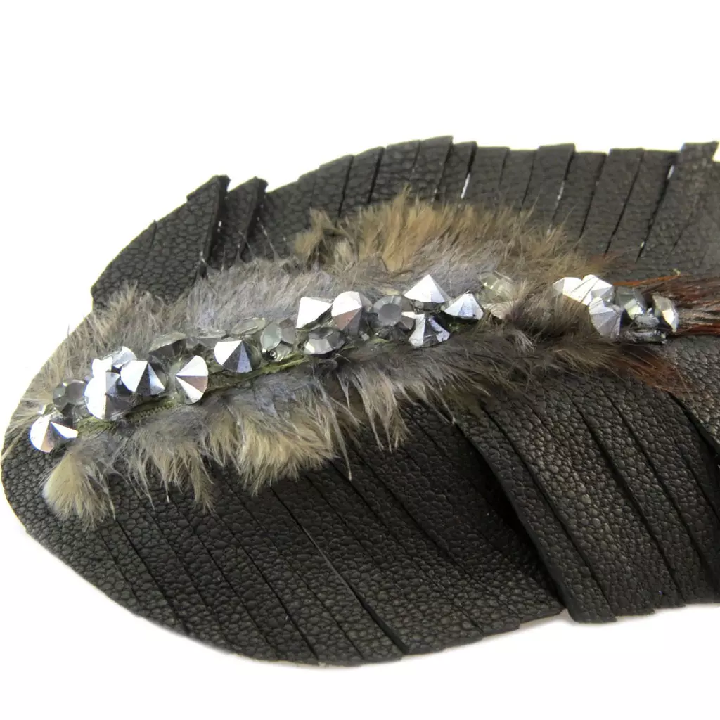 Les Trésors De Lily Barrette Créateur Cuir 'Sissi' Noir 95x45 Mm [P6287]