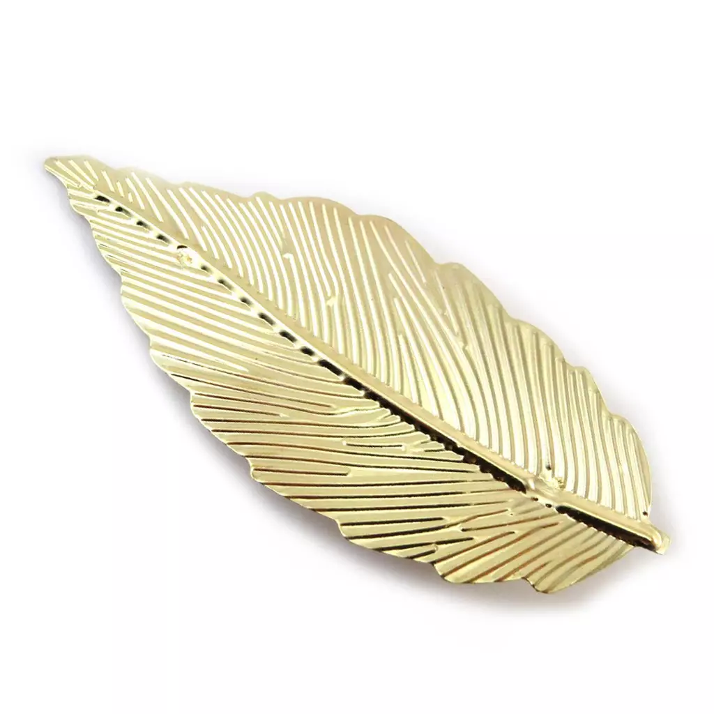 les trésors de lily Barrette créateur 'Feuille d'Or' doré 10x4 cm [N4680]