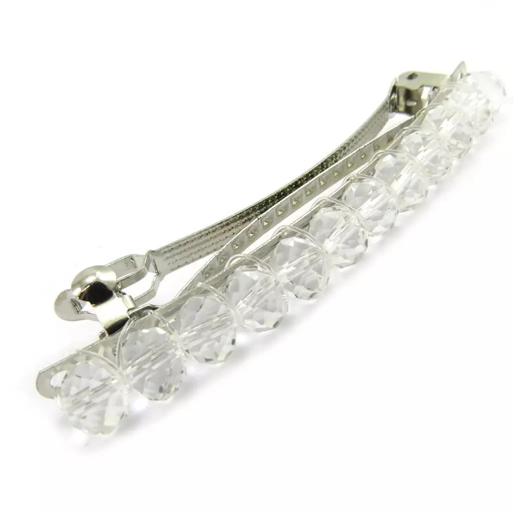 Les Trésors De Lily Barrette Créateur 'Scarlett' Blanc Argenté 80x8 Mm [L6272]