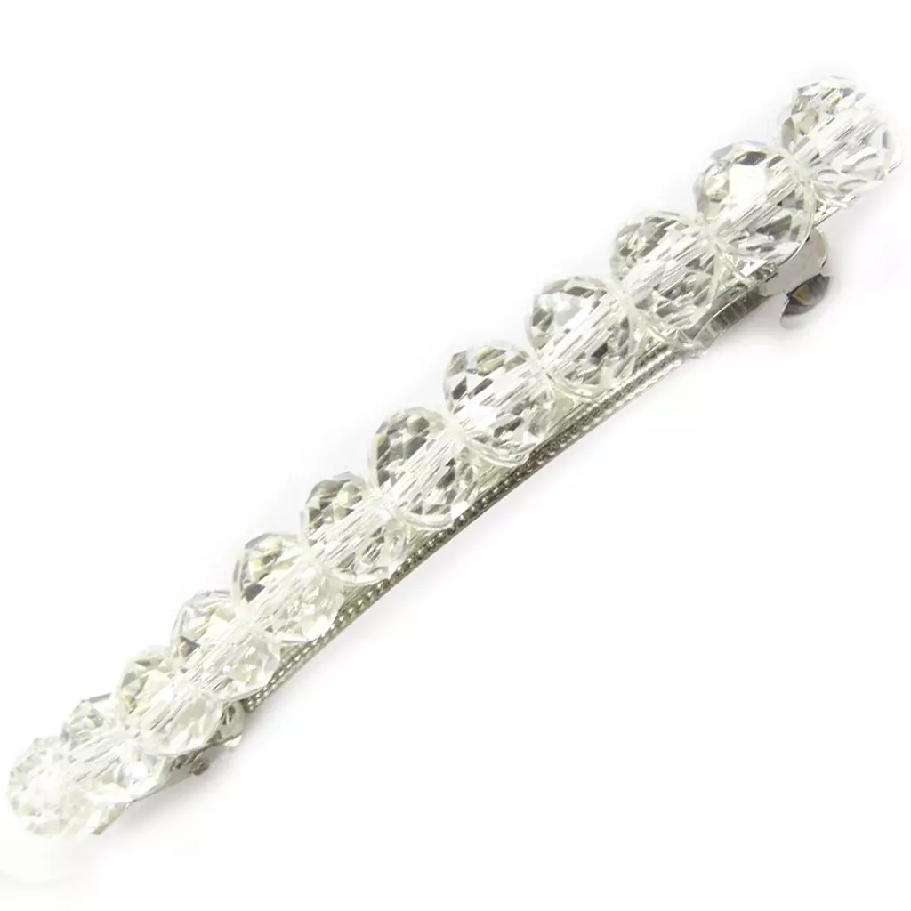 Les Trésors De Lily Barrette Créateur 'Scarlett' Blanc Argenté 80x8 Mm [L6272]