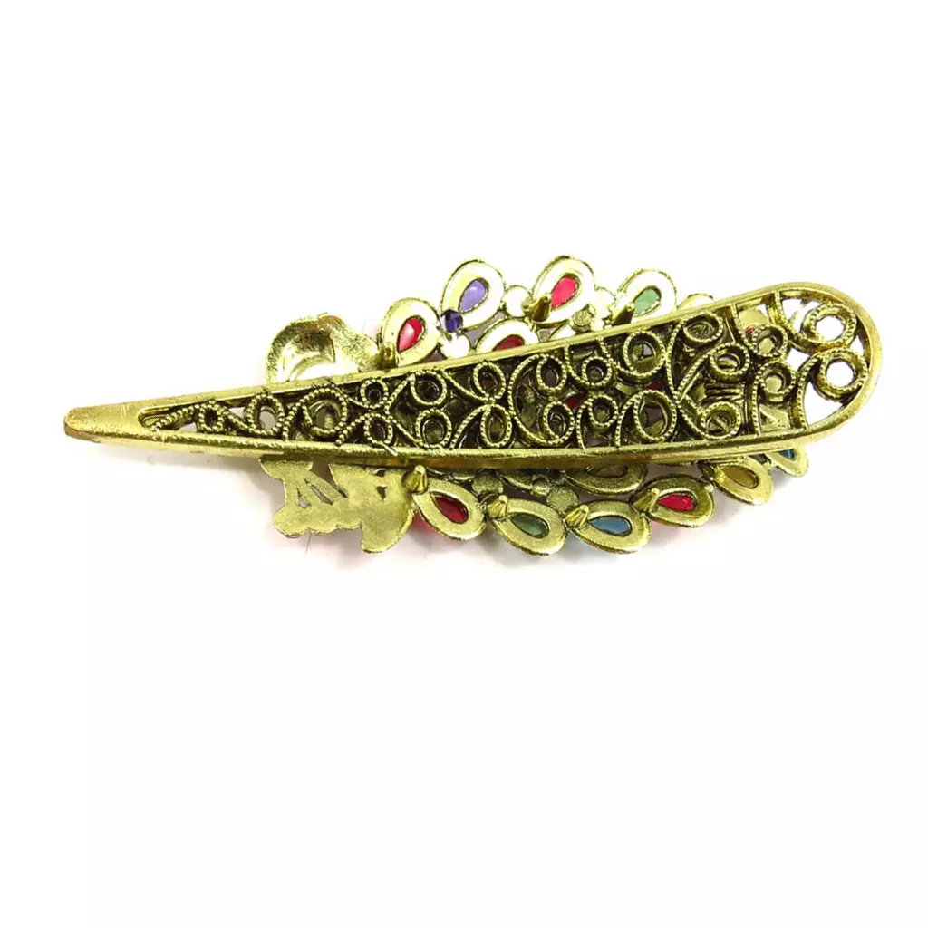 Les Trésors De Lily Barrette Créateur 'Scarlett' Multicolore (paon) 90x35 Mm [R6729]