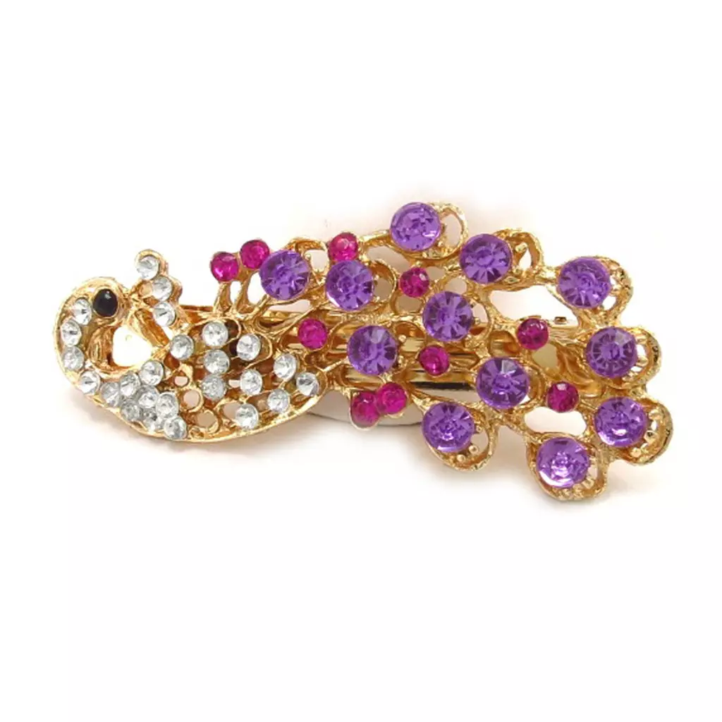 Les Trésors De Lily Barrette Créateur 'Scarlett' Violet Doré 65x25 Mm [R6730]
