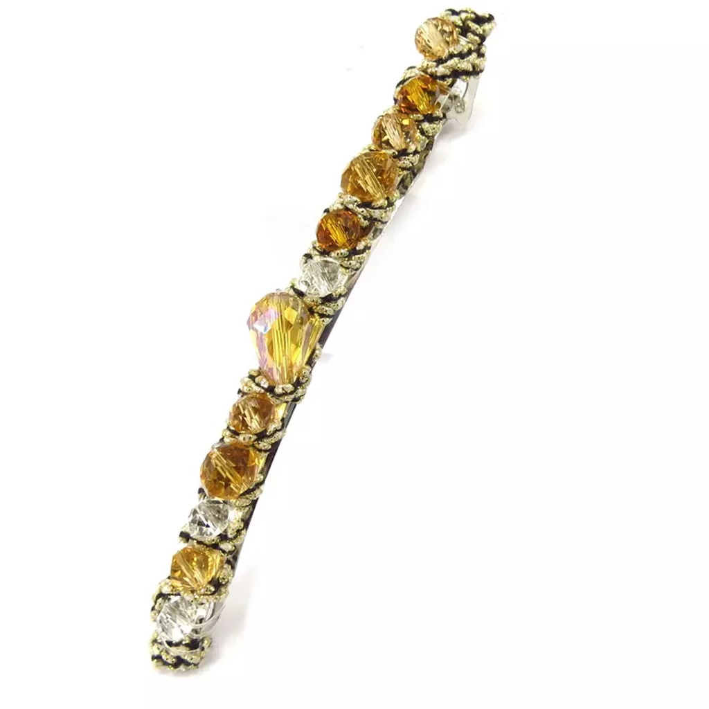 les trésors de lily Barrette créateur 'Sissi' ambre 10 cm [R7832]
