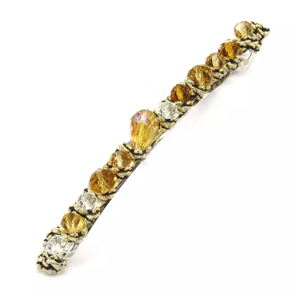 Les Trésors De Lily Barrette Créateur 'Sissi' Ambre 100x9 Mm [R6723]
