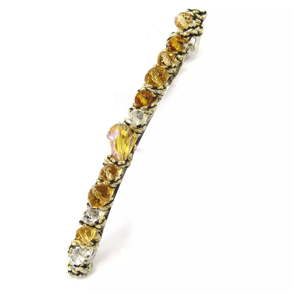 les trésors de lily Barrette créateur 'Sissi' ambre 100x9 mm [R6723]