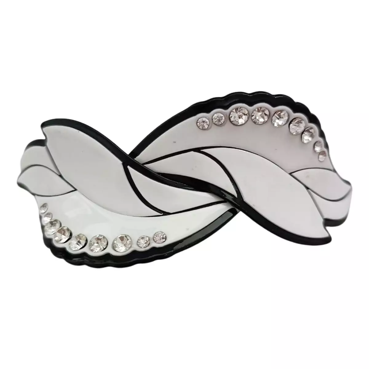 les trésors de lily Barrette créateur 'Sissi' blanc 90x35 mm [R7661]