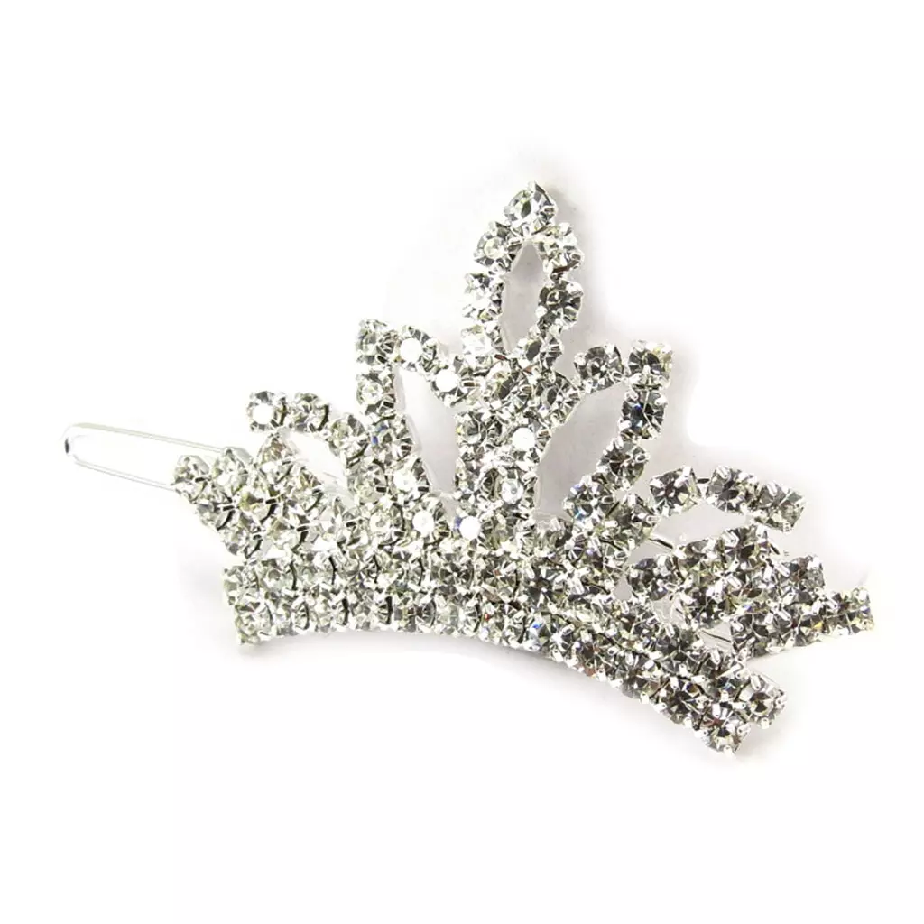 les trésors de lily Barrette créateur 'Sissi' blanc argenté 53x26 mm [R6721]