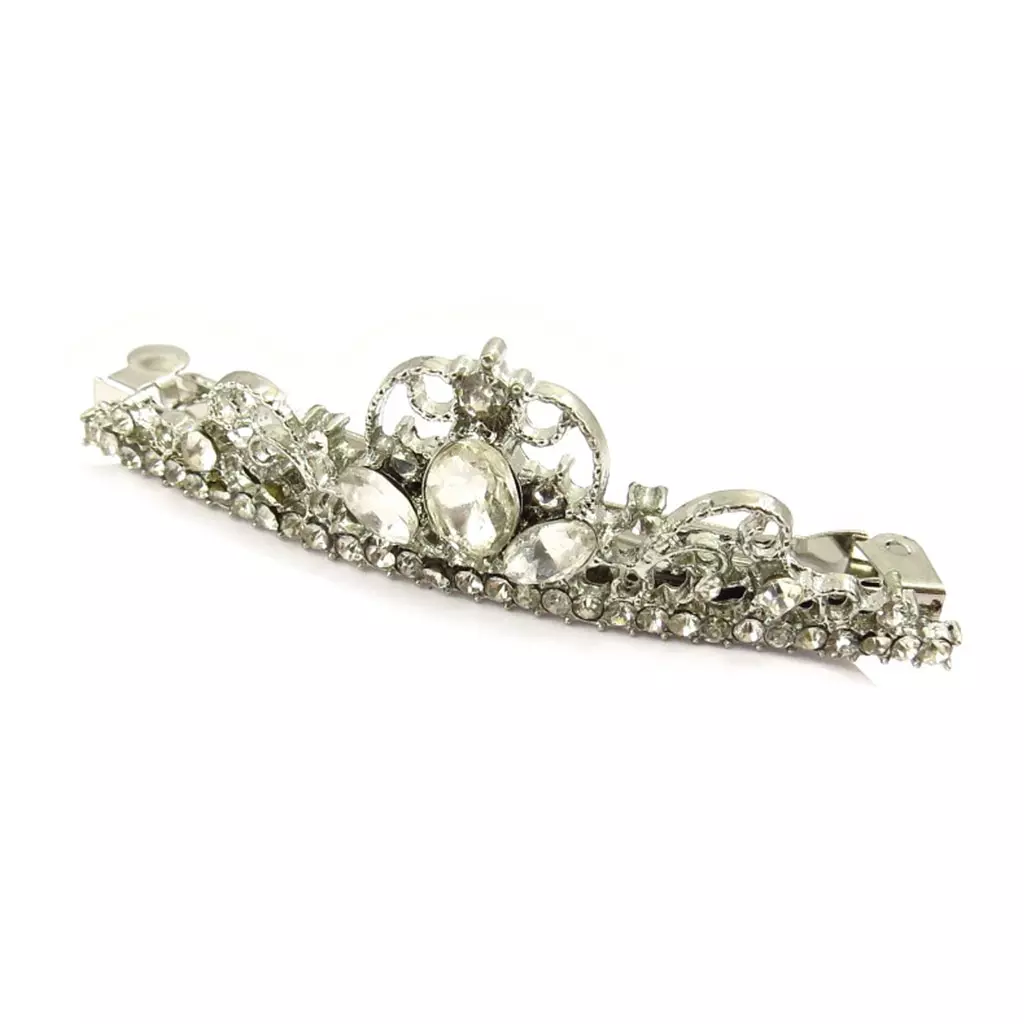 Les Trésors De Lily Barrette Créateur 'Sissi' Blanc Argenté 60x18 Mm [R5299]