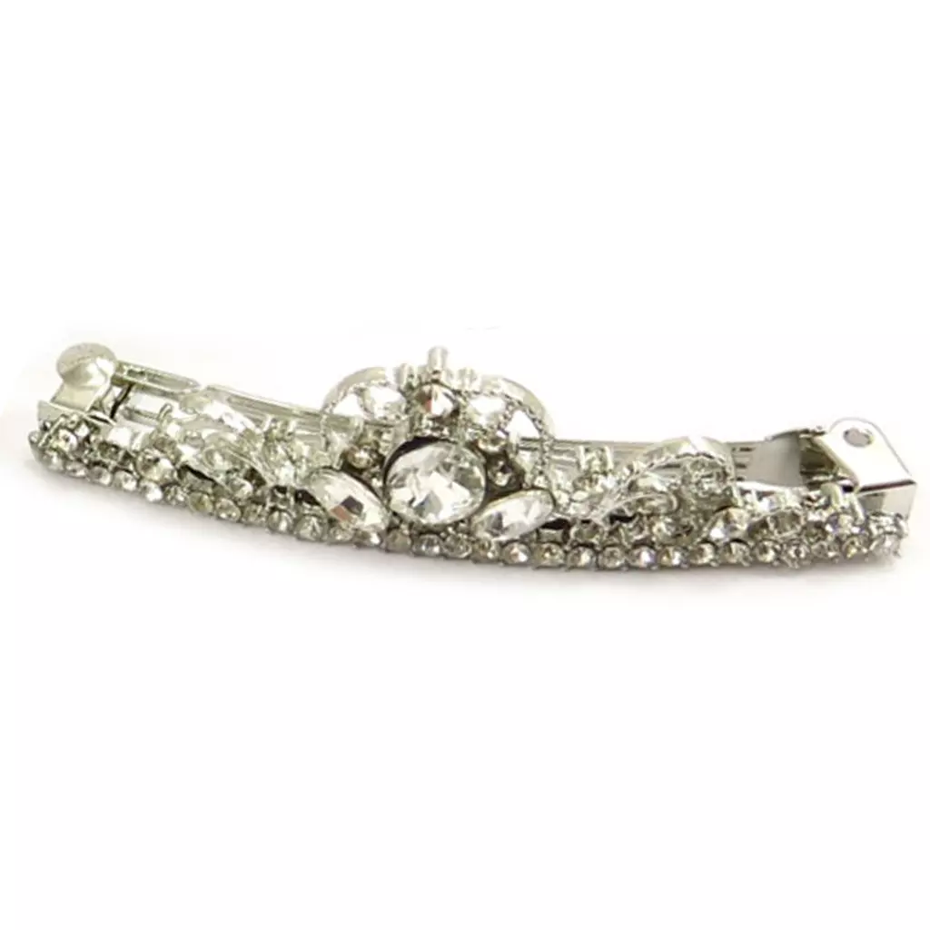 Les Trésors De Lily Barrette Créateur 'Sissi' Blanc Argenté 60x18 Mm [R5299]