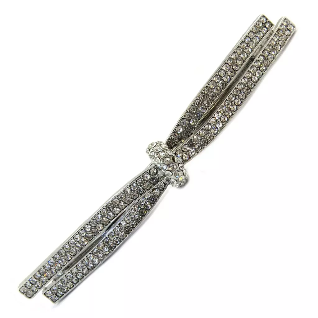 les trésors de lily Barrette créateur 'Sissi' blanc argenté 85x10 mm [P6294]