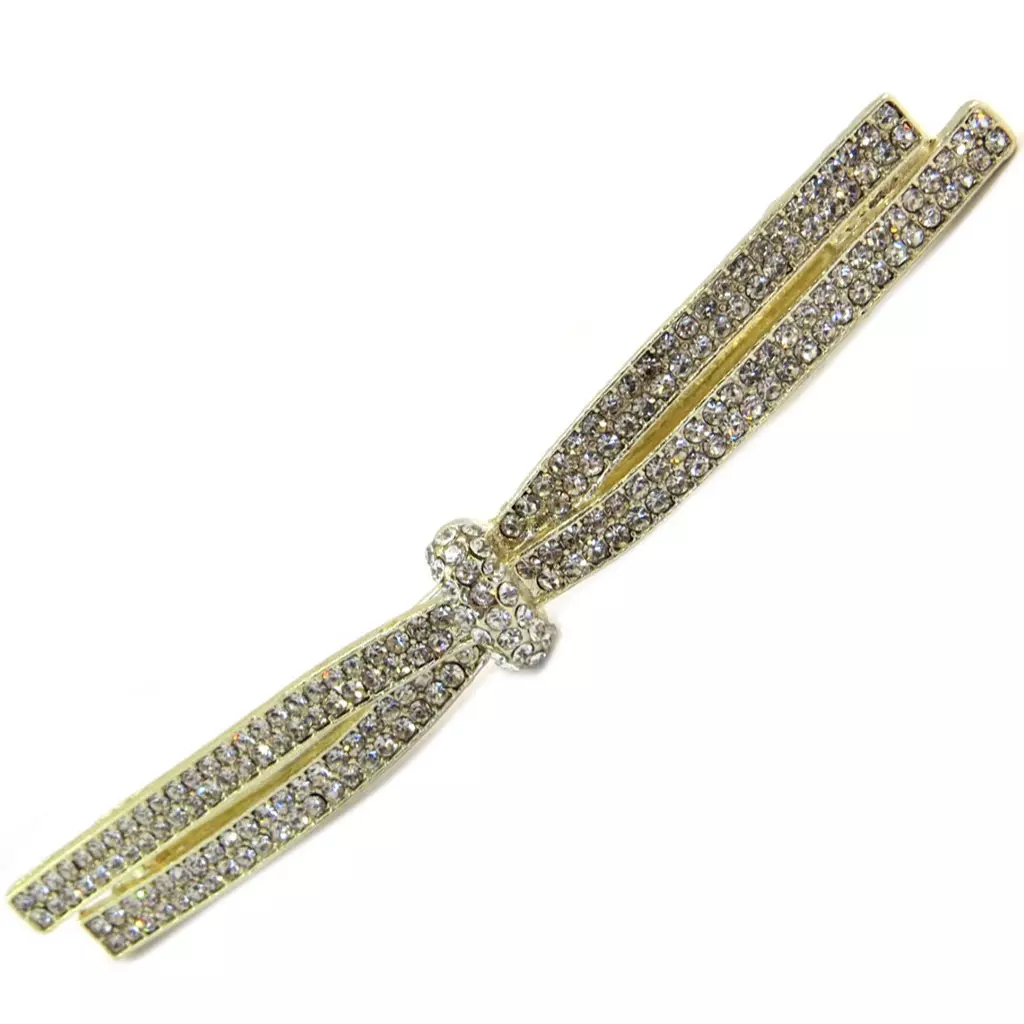 les trésors de lily Barrette créateur 'Sissi' blanc doré 85x10 mm [P6295]