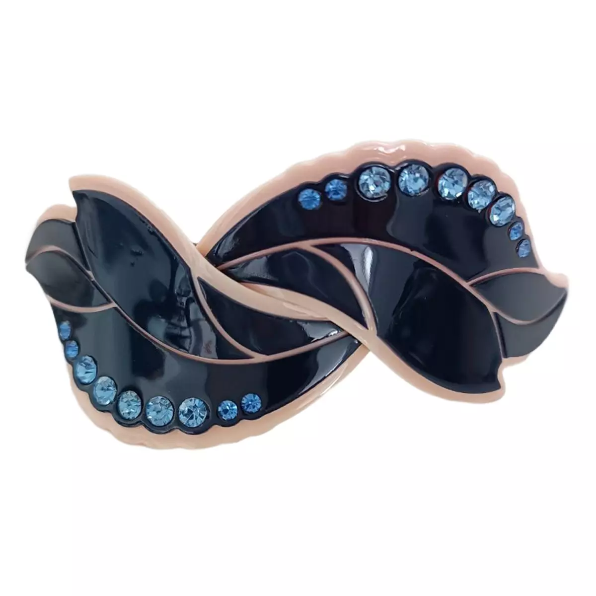 les trésors de lily Barrette créateur 'Sissi' bleu 90x35 mm [R7658]