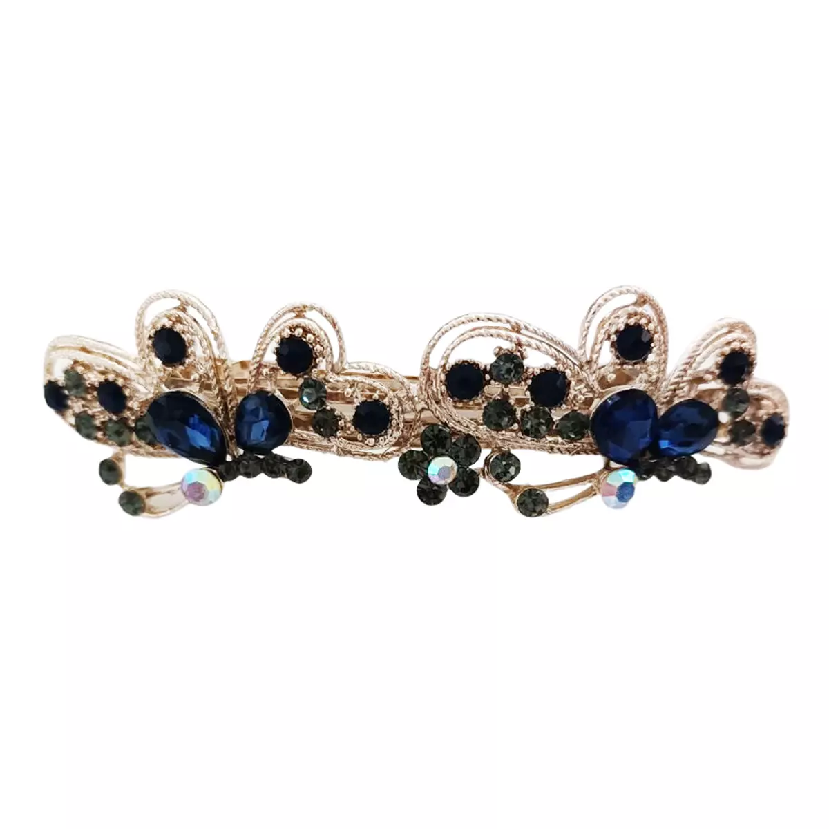 les trésors de lily Barrette créateur 'Sissi' bleu gris 85x25 mm (papillon) [R7515]