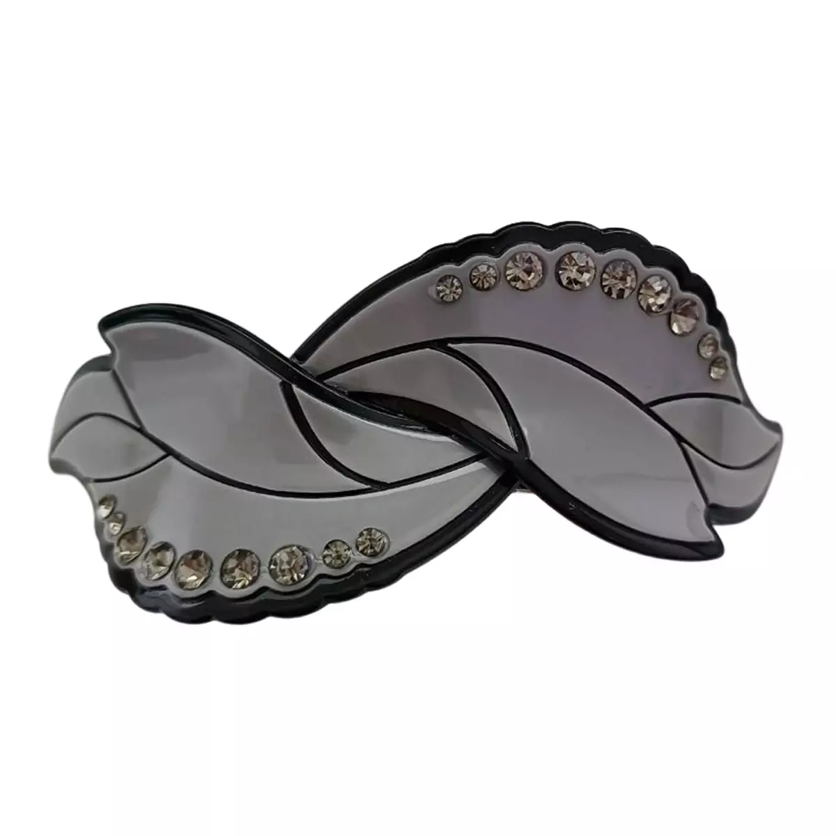 les trésors de lily Barrette créateur 'Sissi' gris 90x35 mm [R7656]