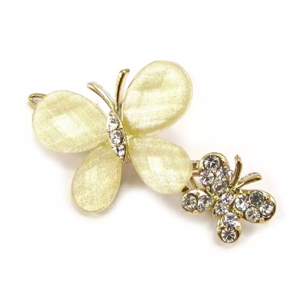 les trésors de lily Barrette créateur 'Sissi' ivoire (papillon) 50x30 mm [A0488]