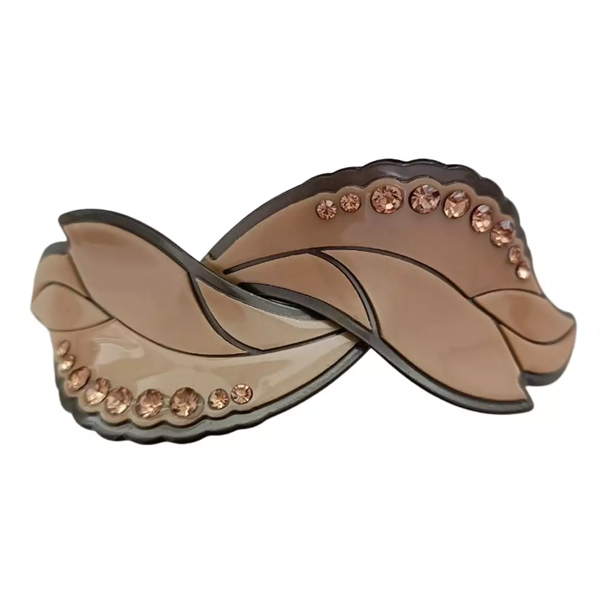 les trésors de lily Barrette créateur 'Sissi' marron 90x35 mm [R7660]