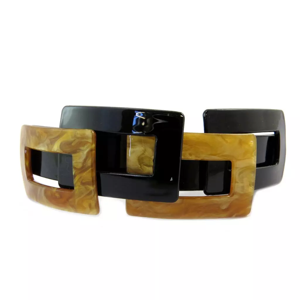 les trésors de lily Barrette créateur 'Sissi' marron noir 100x35 mm [P6301]